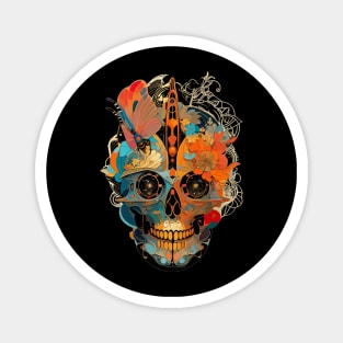 Halloween Spooky Season Day of the Dead Butterfly Skull Magnet